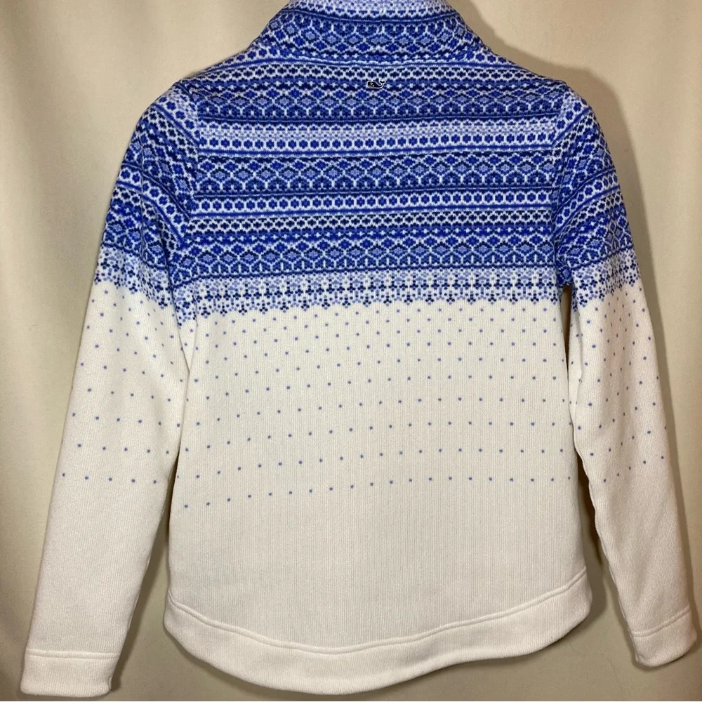 Vineyard Vines FairIsle Pullover Sweater Drawstring Funnel Neck Pockets Sz S - Picture 2 of 11